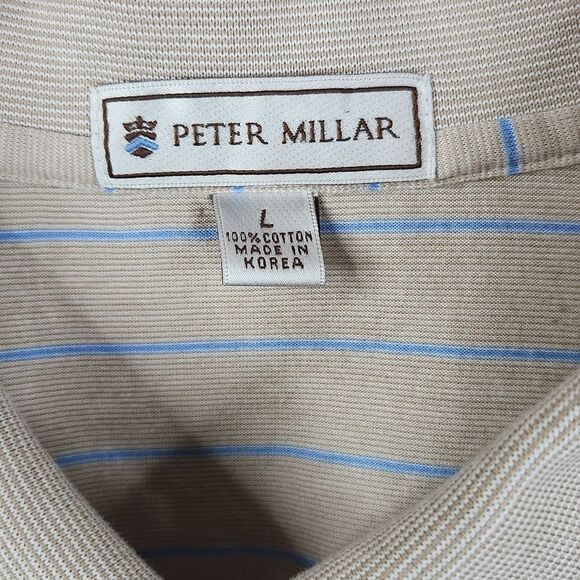 Vintage Y2K Peter Millar Striped Short Sleeve Polo Shirt Large - Picture 4 of 5
